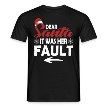 Dear Santa Claus, it was her fault - Men's T-Shirt - black - Front - AI Model Male 178 light (178cm)