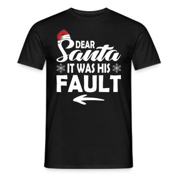 Dear Santa Claus, it was his fault - Men's T-Shirt - black - Front - AI Model Male 178 light (178cm)