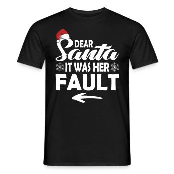 Dear Santa Claus, it was her fault - Men's T-Shirt - black - Front - AI Model Male 178 light (178cm)