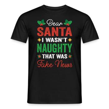 Cher Père Noël, je n’étais pas méchant, c’était une fausse nouvelle - T-shirt homme - noir - Devant - AI Model Male 178 light (178cm)