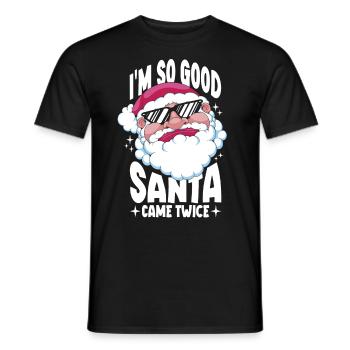 Je suis si bon Père Noël est venu deux fois Père Noël - T-shirt homme - noir - Devant - AI Model Male 178 light (178cm)