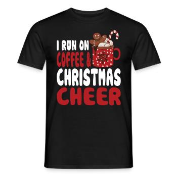 Coffee and Christmas spirit Christmas - Men's T-Shirt - black - Front - AI Model Male 178 light (178cm)