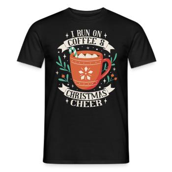 Coffee and Christmas spirit Christmas - Men's T-Shirt - black - Front - AI Model Male 178 light (178cm)