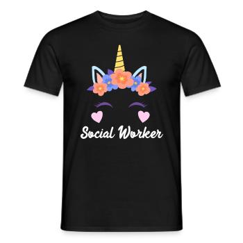 Je suis unique Je suis un travailleur social - T-shirt homme - noir - Devant - AI Model Male 178 light (178cm)
