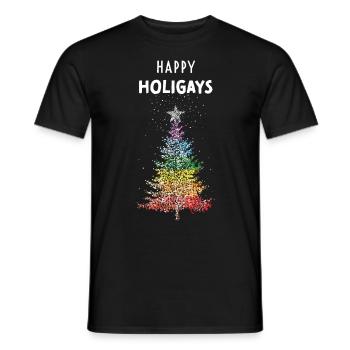 Arbre de Noël Gay LGBTQ Pride Arbre de Noël - T-shirt homme - noir - Devant - AI Model Male 178 light (178cm)