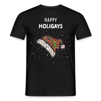 Santa Claus Hat Gay Queer Gay Pride - Men's T-Shirt - black - Front - AI Model Male 178 light (178cm)