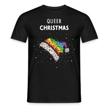 Queer Christmas Nikolausmütze LGBTQ Pride Schwul - Männer T-Shirt - Schwarz - Vorne - AI Model Male 178 light (178cm)