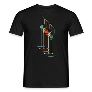 Ankerlift T-Bar Lift Skifahren Retro Winter Ski - Männer T-Shirt - Schwarz - Vorne - AI Model Male 178 light (178cm)