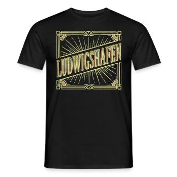 Ludwigshafen Germany City Font Vintage - Men's T-Shirt - black - Front - AI Model Male 178 light (178cm)
