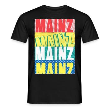 Mainz Deutschland Stadt Schrift Skyline - Männer T-Shirt - Schwarz - Vorne - AI Model Male 178 light (178cm)