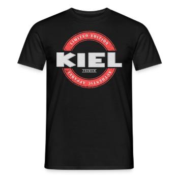 Kiel Germany City Skyline Home Love - Men's T-Shirt - black - Front - AI Model Male 178 light (178cm)