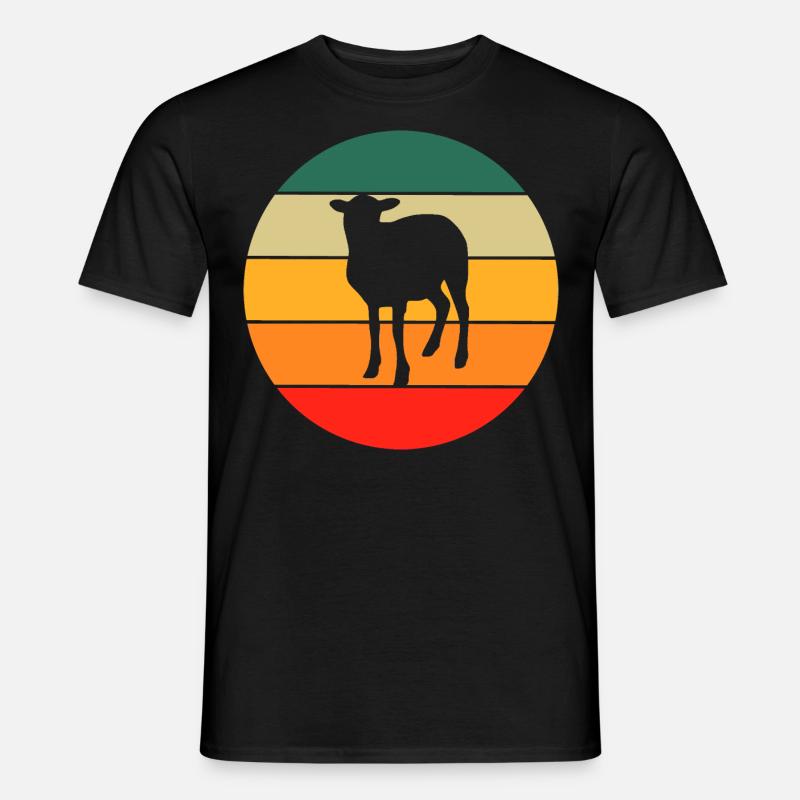 Retro Schaf - Männer T-Shirt - Schwarz