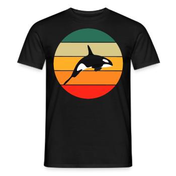 Épaulard rétro - T-shirt homme - noir - Devant - AI Model Male 178 light (178cm)