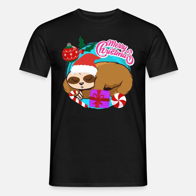 Sloth Christmas Merry Christmas - Men's T-shirt - black