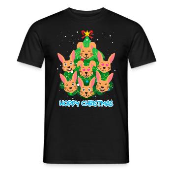 Hoppy Christmas Rabbit Christmas - Men's T-Shirt - black - Front - AI Model Male 178 light (178cm)