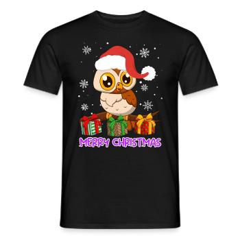 Joyeux Noël Hibou Noël - T-shirt homme - noir - Devant - AI Model Male 178 light (178cm)