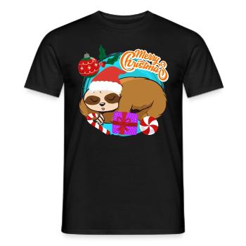 Noël paresseux Joyeux Noël - T-shirt homme - noir - Devant - AI Model Male 178 light (178cm)