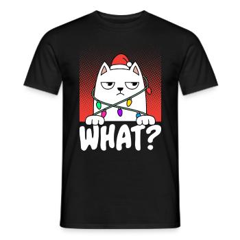 Grim Cat What Cat Christmas String of Lights - Men's T-Shirt - black - Front - AI Model Male 178 light (178cm)