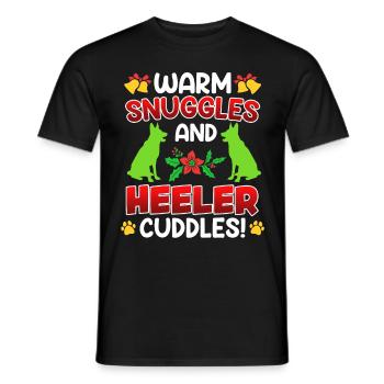 Australian Cattle Dog Warm Snuggles and Heeler - Men's T-Shirt - black - Front - AI Model Male 178 light (178cm)