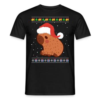 Horrible Noël Cochon d’Inde Rongeur Pet - T-shirt homme - noir - Devant - AI Model Male 178 light (178cm)