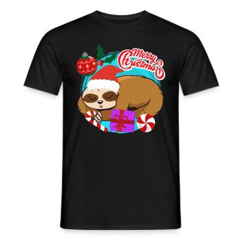 Noël paresseux Joyeux Noël - T-shirt homme - noir - Devant - AI Model Male 178 light (178cm)