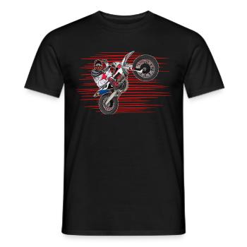 Motocross / Enduro / Freestyle mx / Dirtbike retro - Men's T-Shirt - black - Front - AI Model Male 178 light (178cm)