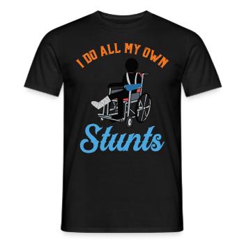 I Do All My Own Stunts - Männer T-Shirt - Schwarz - Vorne - AI Model Male 178 light (178cm)