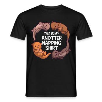 This Is My Anotter Napping Shirt Sea Otter Otter - Men's T-Shirt - black - Front - AI Model Male 178 light (178cm)