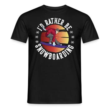 I'd Rather Be Snowboarding Snowboarding - Männer T-Shirt - Schwarz - Vorne - AI Model Male 178 light (178cm)