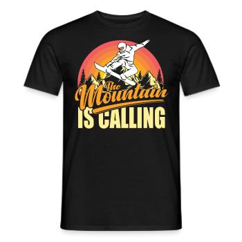 La montagne appelle le snowboard - T-shirt homme - noir - Devant - AI Model Male 178 light (178cm)