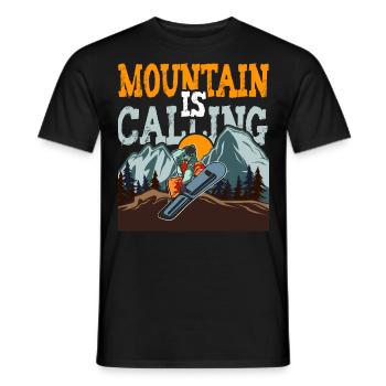 La montagne appelle le snowboard - T-shirt homme - noir - Devant - AI Model Male 178 light (178cm)