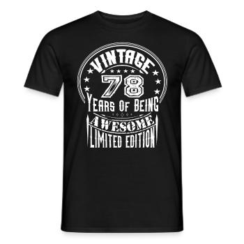 Vintage 78 Years Of Being Awesome Limited Edition - Men's T-Shirt - black - Front - AI Model Male 178 light (178cm)