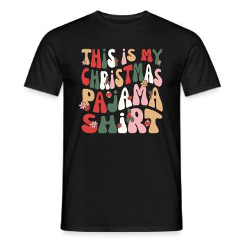 Groovy Christmas Pajama Shirt Hippie Christmas - Männer T-Shirt - Schwarz - Vorne - AI Model Male 178 light (178cm)