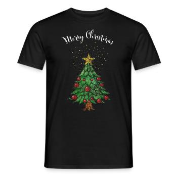 Merry Christmas Weihnachtsbaum Christbaum - Männer T-Shirt - Schwarz - Vorne - AI Model Male 178 light (178cm)
