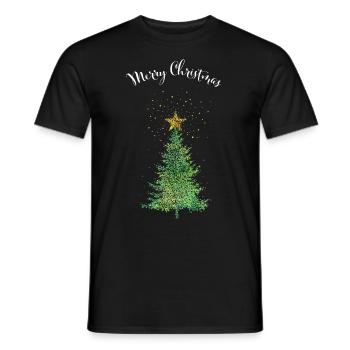 Merry Christmas Christmas Tree Christmas Tree - Men's T-Shirt - black - Front - AI Model Male 178 light (178cm)