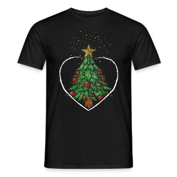 Arbre de Noël Arbre de Noël poinsettia - T-shirt homme - noir - Devant - AI Model Male 178 light (178cm)