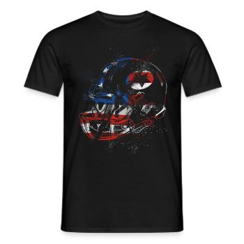 Casque de football américain Grunge Splash USA Flag - T-shirt homme - noir - Devant - AI Model Male 178 light (178cm)