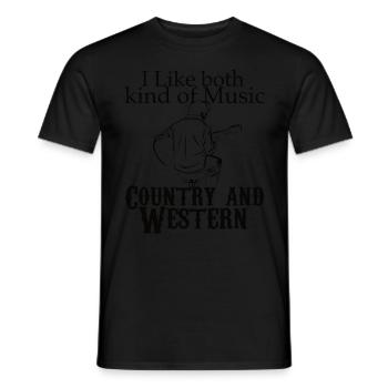 i like both Country and Western - Men's T-Shirt - black - Front - AI Model Male 178 light (178cm)