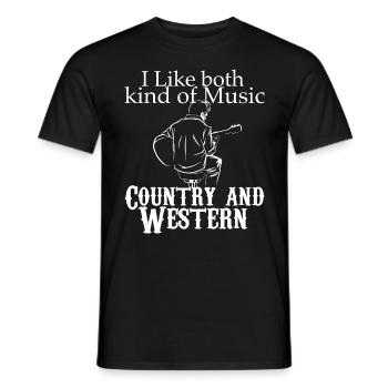 J’aime à la fois Country et Western - T-shirt homme - noir - Devant - AI Model Male 178 light (178cm)