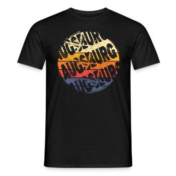 Augsburg Deutschland Stadt Vintage Retro Skyline - Männer T-Shirt - Schwarz - Vorne - AI Model Male 178 light (178cm)
