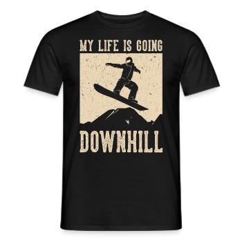 Ma vie est en descente Snowboard - T-shirt homme - noir - Devant - AI Model Male 178 light (178cm)