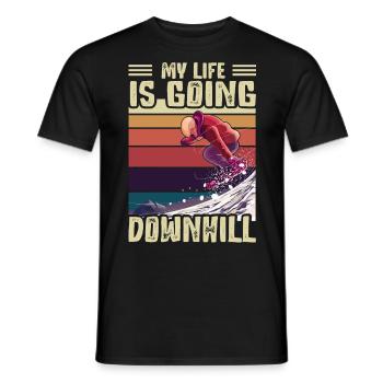 Ma vie est en descente Snowboard - T-shirt homme - noir - Devant - AI Model Male 178 light (178cm)