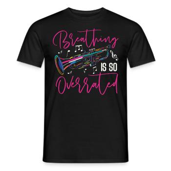 Trumpet Player Breathing Is So - Männer T-Shirt - Schwarz - Vorne - AI Model Male 178 light (178cm)
