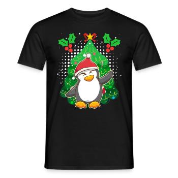 Pinguin Weihnachten Pinguin Tannenbaum - Männer T-Shirt - Schwarz - Vorne - AI Model Male 178 light (178cm)