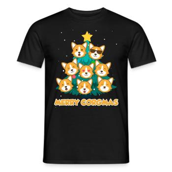Joyeux Corgmas Chiens Noël Welsh Corgi - T-shirt homme - noir - Devant - AI Model Male 178 light (178cm)