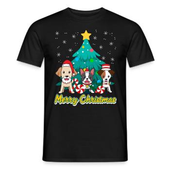 Chiens Noël Joyeux Noël Propriétaires de chiens - T-shirt homme - noir - Devant - AI Model Male 178 light (178cm)