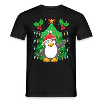 Pinguin Weihnachten Pinguin Tannenbaum - Männer T-Shirt - Schwarz - Vorne - AI Model Male 178 light (178cm)