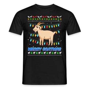 Joyeux Goatmas Chèvre Noël Noël moche - T-shirt homme - noir - Devant - AI Model Male 178 light (178cm)