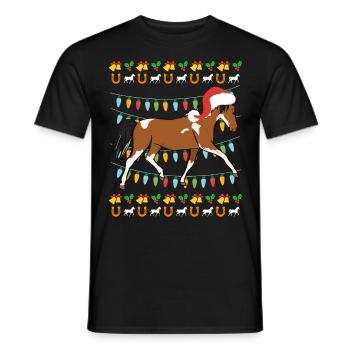 Cavalier de cheval de Noël moche - T-shirt homme - noir - Devant - AI Model Male 178 light (178cm)