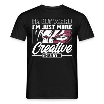 Je ne suis pas bizarre je suis juste plus créatif que toi - T-shirt homme - noir - Devant - AI Model Male 178 light (178cm)